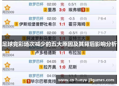 足球竞彩场次减少的五大原因及其背后影响分析 足球竞彩场次减少的五大原因及其背后影响分析